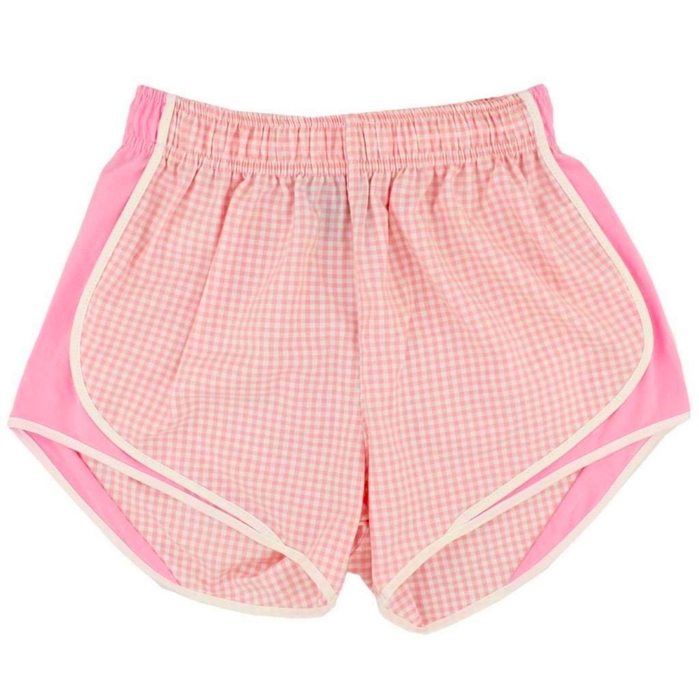 Lauren James Shorties Preppy Pink Gingham Running Shorts Women’s Size Small